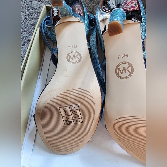 Micheal Kors Women's Astrid Colorblock Glitter Ankle-Strap Sandals - Blue - Picture 13 of 17